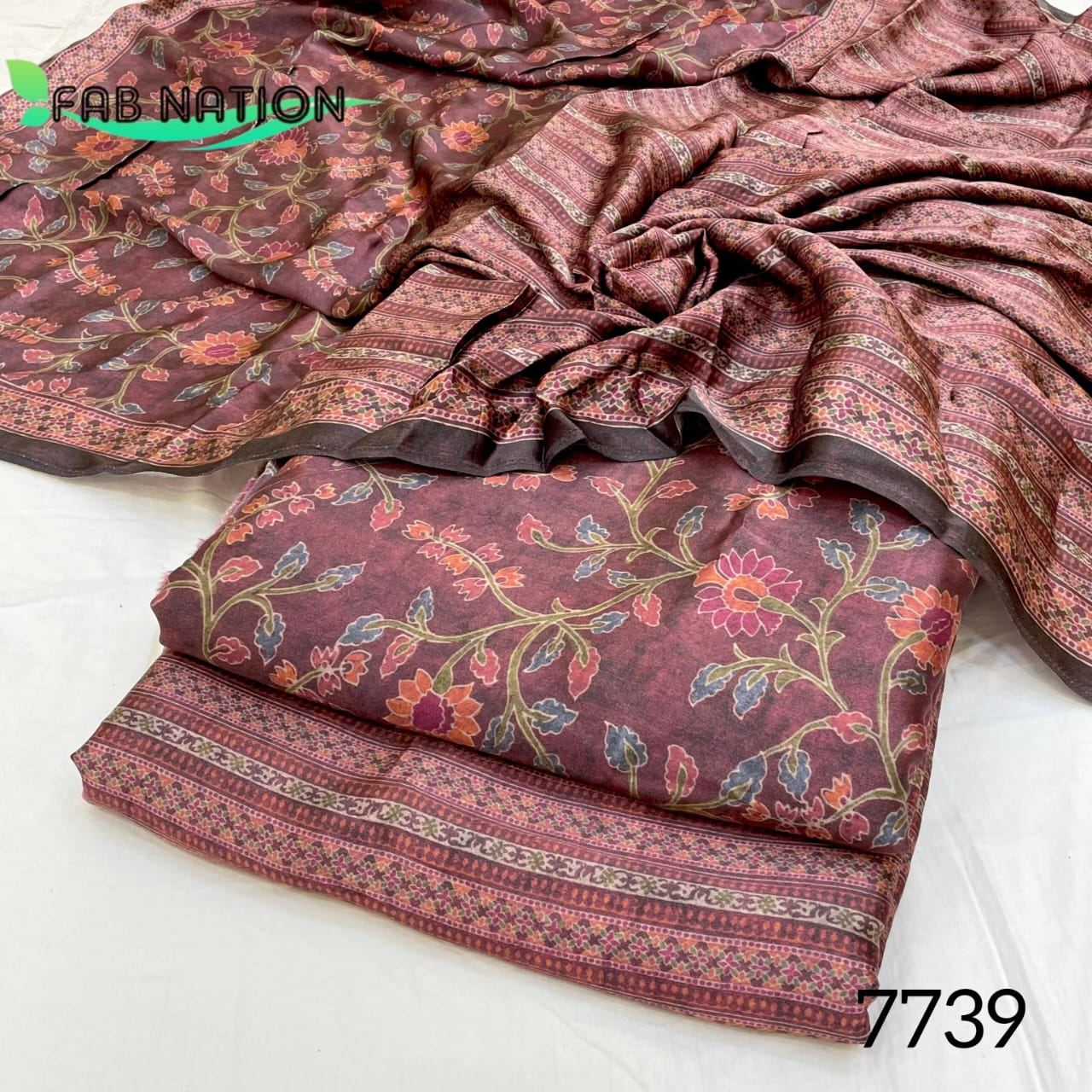 Modal Satin Suits with Chinnon Dupatta