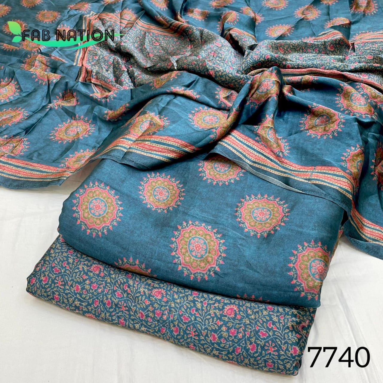Modal Satin Suits with Chinnon Dupatta