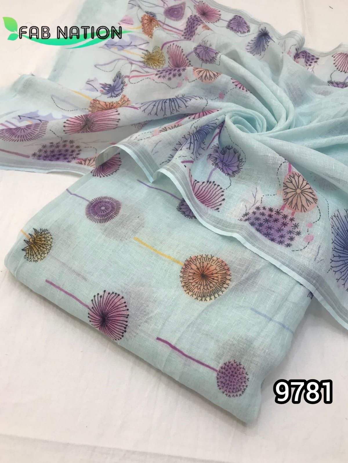 Linen Allover Suit with Zari Linen Dupatta